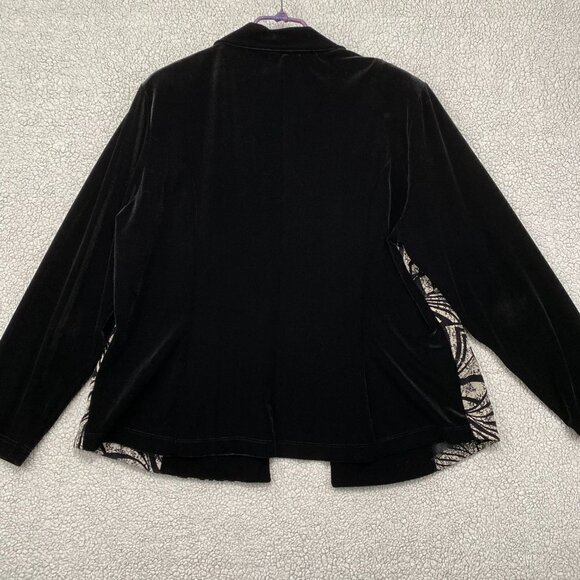 Vintage Picadilly Jacket Cardigan Women's Size XL Black Textured Fashions Office - Picture 8 of 8